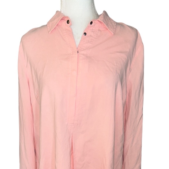 Tyler Boe Tina Silk Peach Blush Pink Tunic Blouse - L - Picture 3 of 10